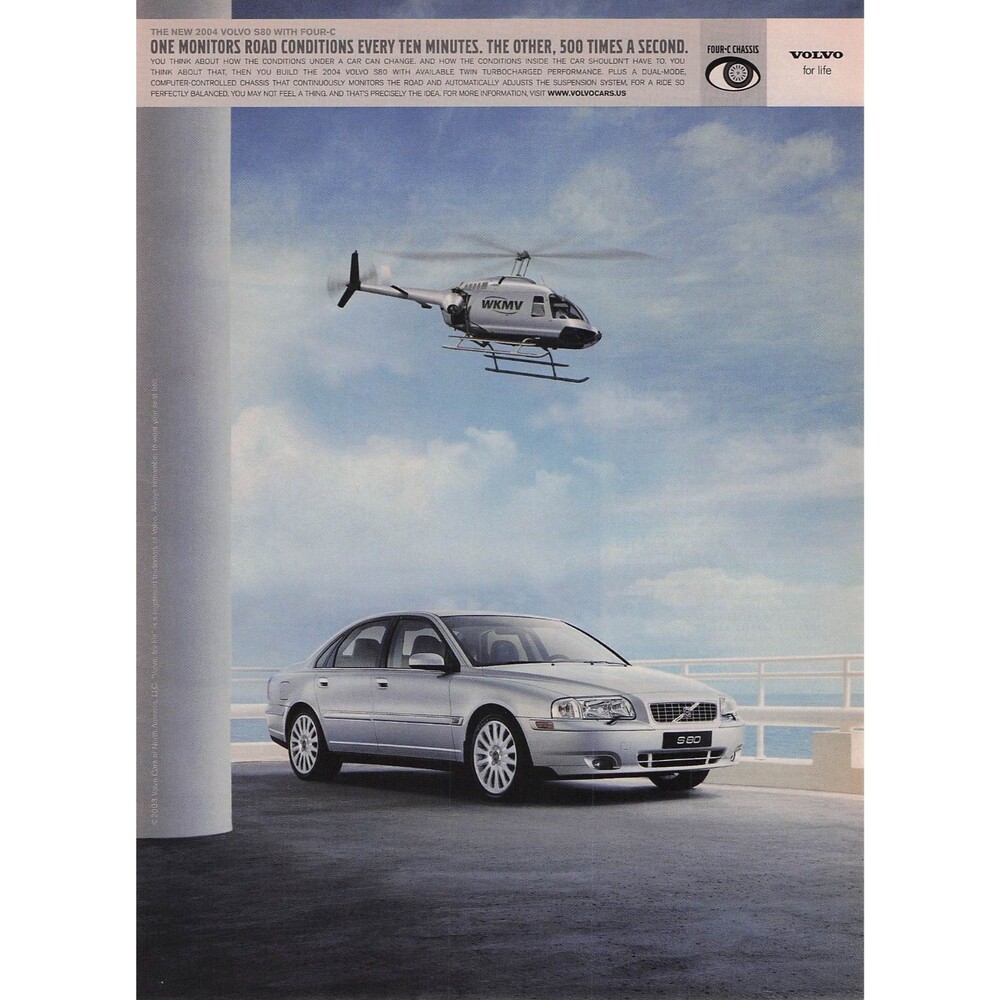 2004 VOLVO S80 WITH FOUR-C print ad car Print Ad Pinup Poster wall art framing